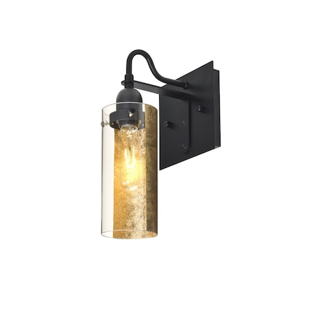 Besa Lighting Duke Wall, Gold Foil, Black, 1x60W Incandescent 1WG-DUKEGF-BK